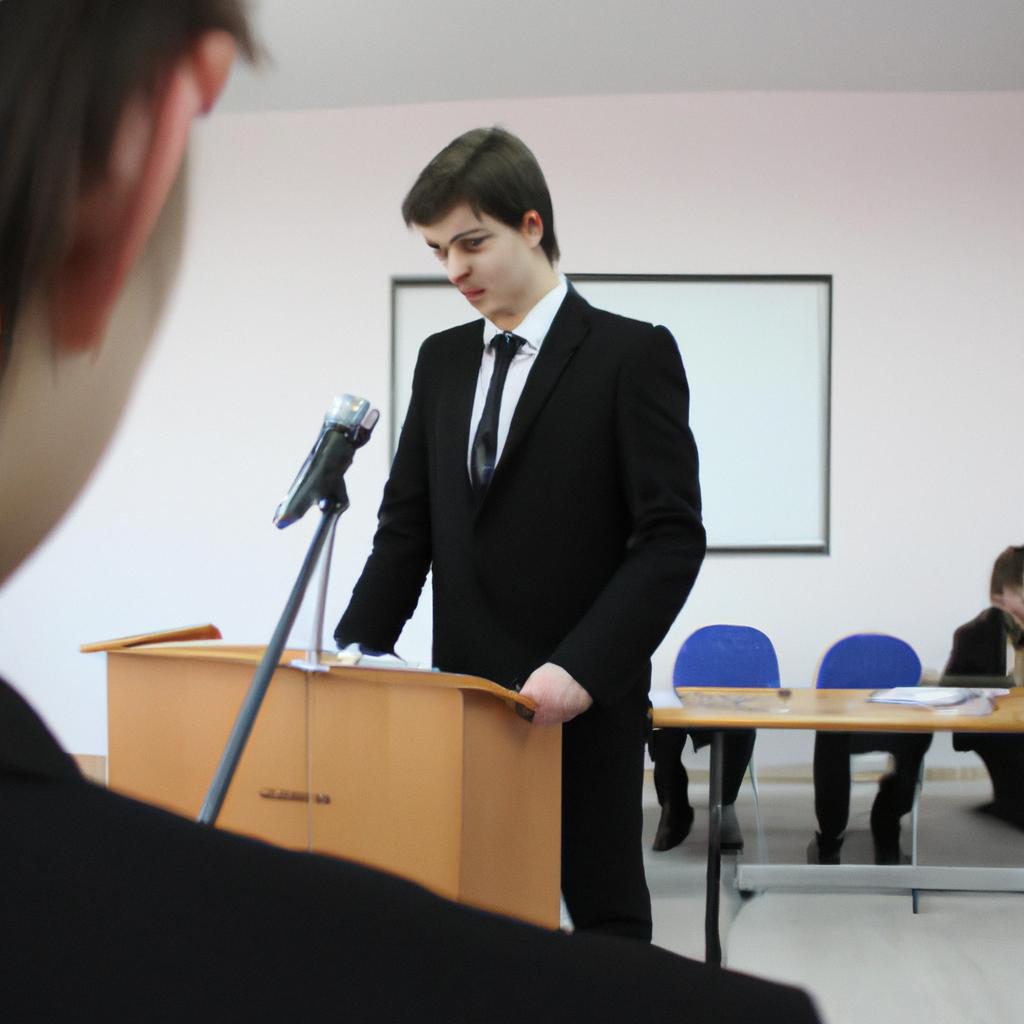 Person participating in mock trial
