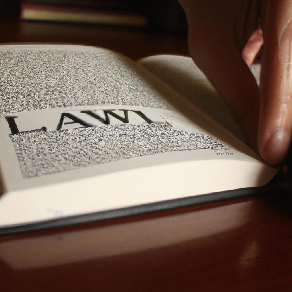 Person holding law book, writing